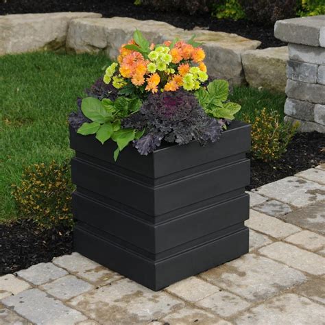 18 square planter box black metal|Square Planter Boxes Black (264) .